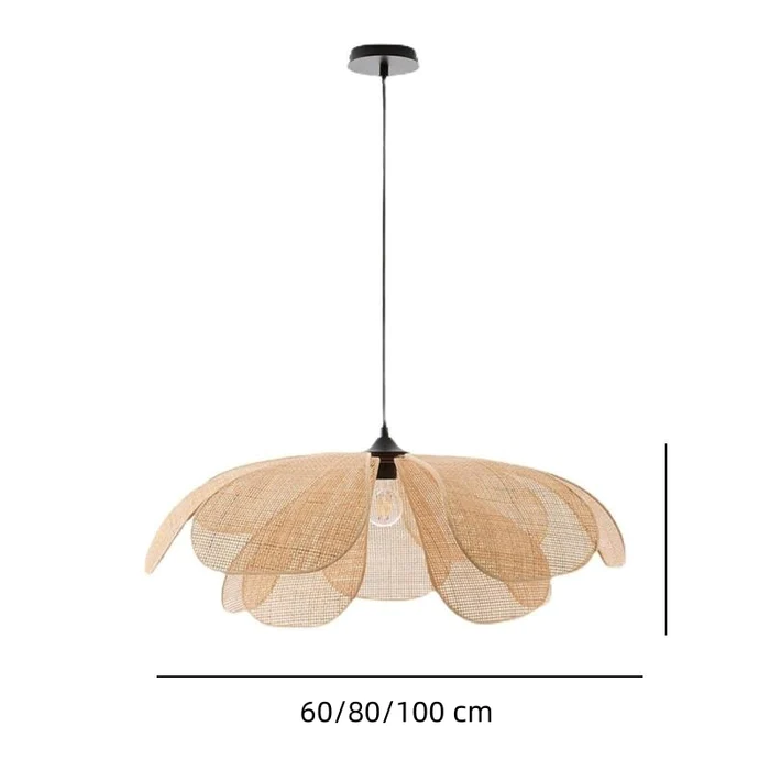 Rattan Petal Rustic Lamp Shade Pendant Light