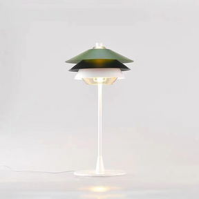 Danish Art Overlay Green Table Lamp