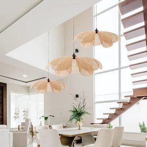 Rattan Petal Rustic Lamp Shade Pendant Light