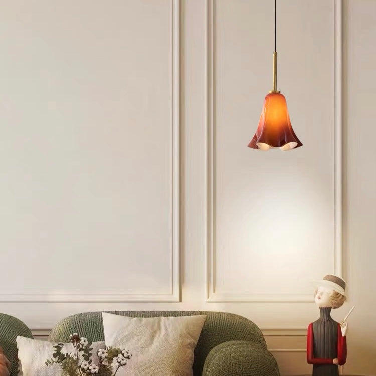 Bauhaus Retro Glass Flower Bedroom Hanging Light
