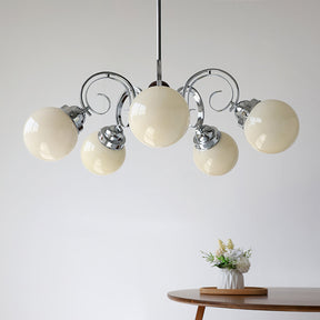 Vintage Kotter Cream Glass Chandelier