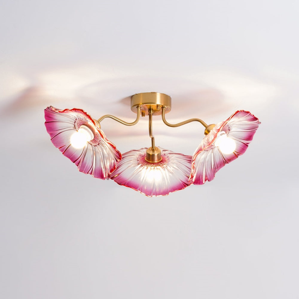 Vintage Lotus Leaf Glass Ceiling Light -Homdiy