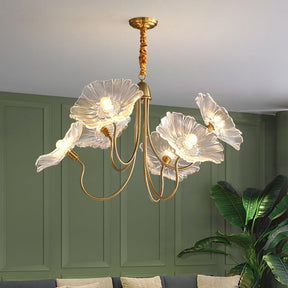 Modern Lotus Leaf Glass Living Room Chandelier -Homdiy