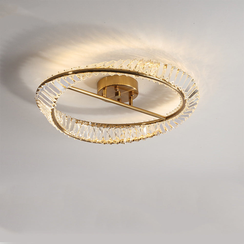 Modern Round LED Crystal Ceiling Lamp For Living Room
