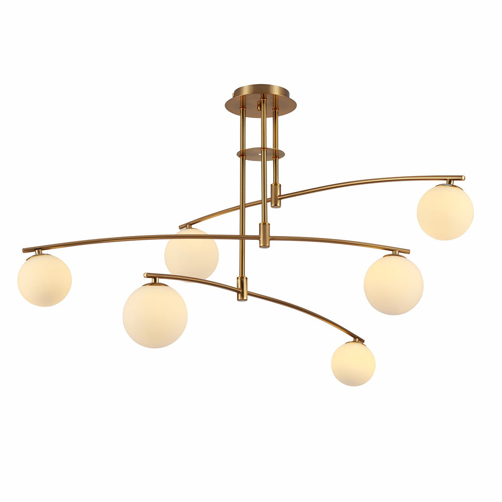 Modern Nordic Glass Ball Semi Flush Chandelier