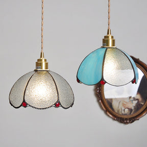 Vintage Stained Glass Dome Tiffany Pendant Light -Homdiy