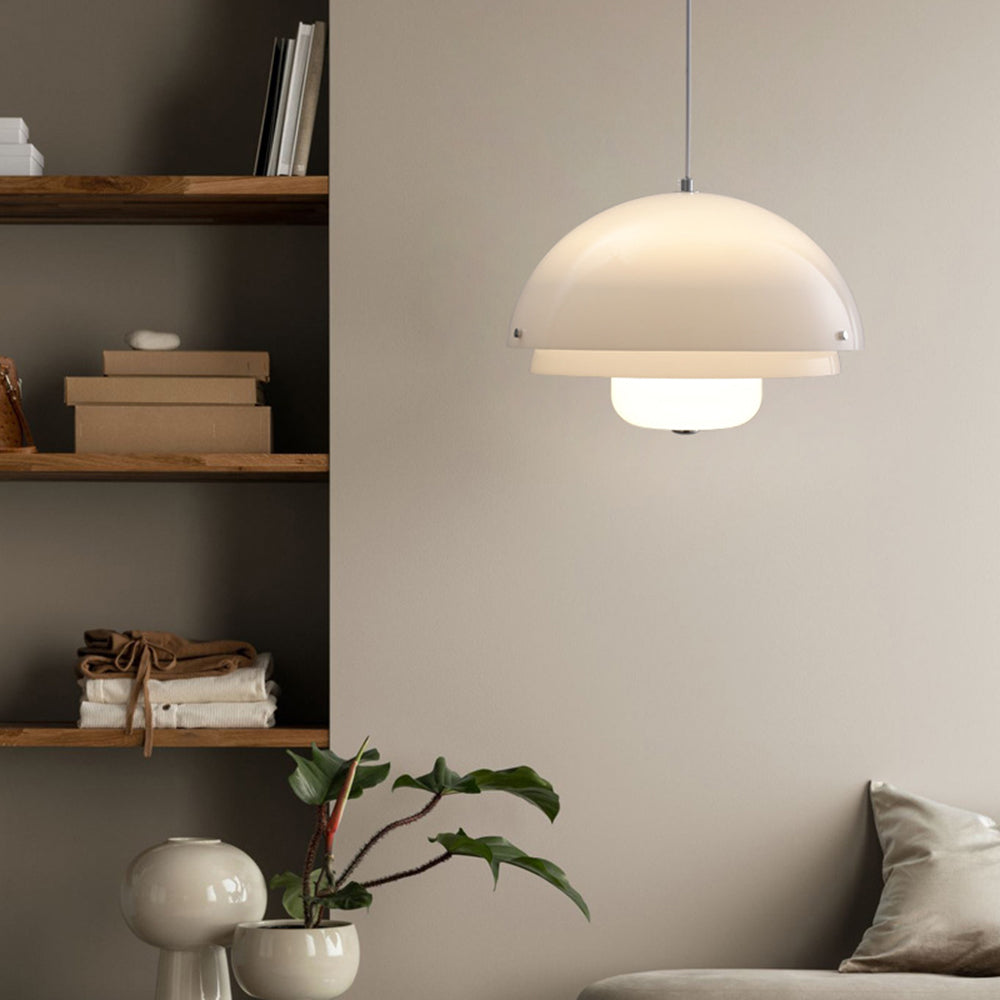 40cm Modern Nordic Style Tiered White Glass Pendant -Lampsmodern