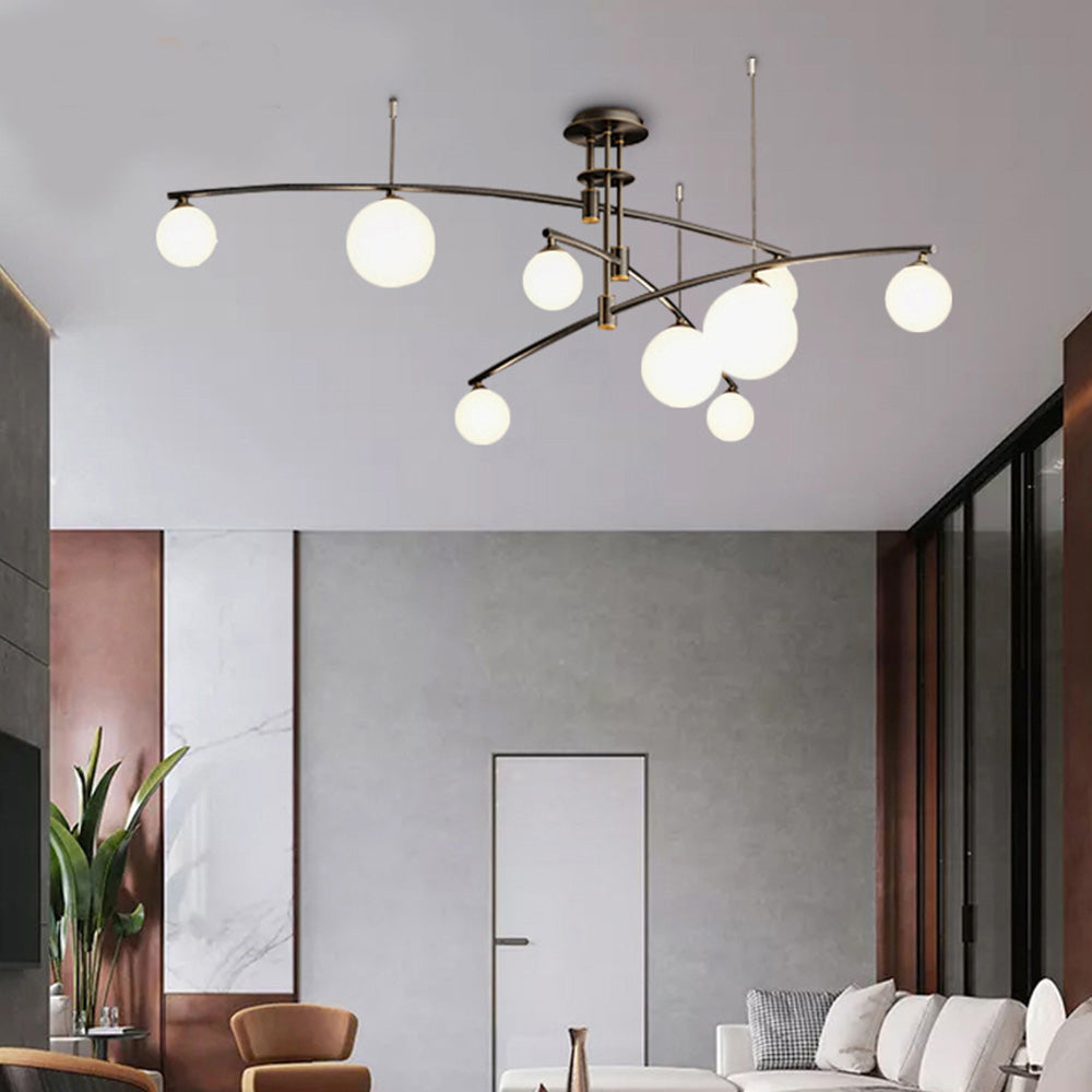 Modern Nordic Glass Ball Semi Flush Chandelier