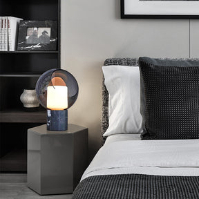 Industrial Smoke Grey Glass Table Lamp