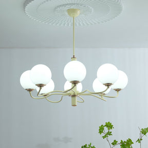 Vinatge White Bubble Globe Chandelier