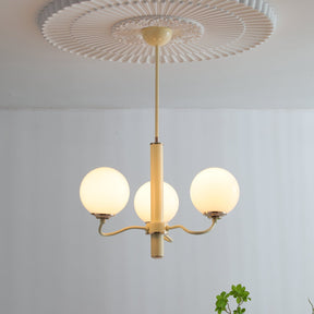 Vinatge White Bubble Globe Chandelier