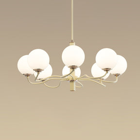 Vinatge White Bubble Globe Chandelier