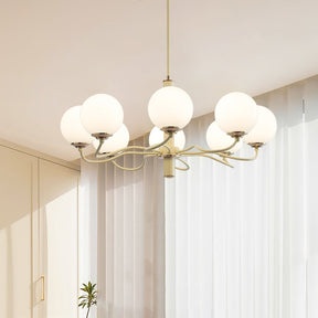 Vinatge White Bubble Globe Chandelier