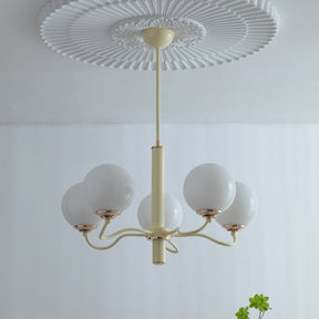 Vinatge White Bubble Globe Chandelier