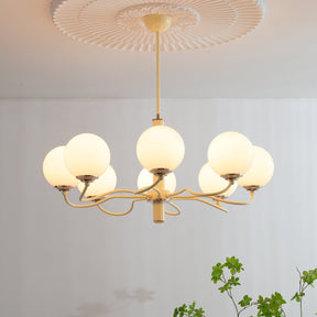 Vinatge White Bubble Globe Chandelier