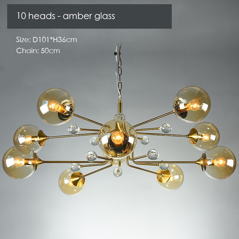 Gold Glass Modern LED chandelier