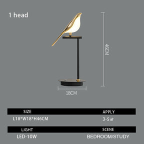 Electroplating Golden Bird Table Lamp for Bedroom -Lampsmodern