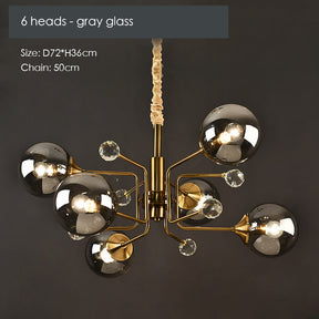 Gold Glass Modern LED chandelier