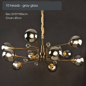 Gold Glass Modern LED chandelier