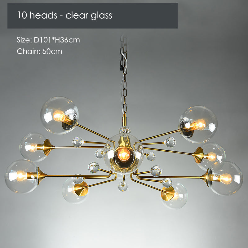 Gold Glass Modern LED chandelier