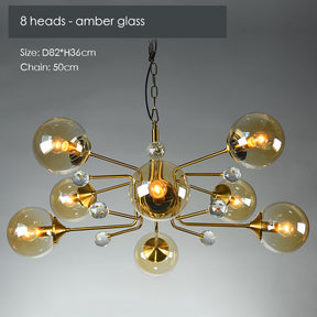 Gold Glass Modern LED chandelier