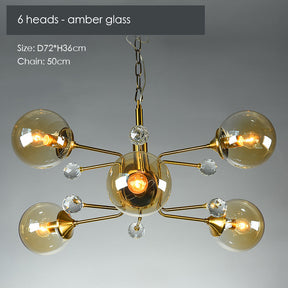 Gold Glass Modern LED chandelier