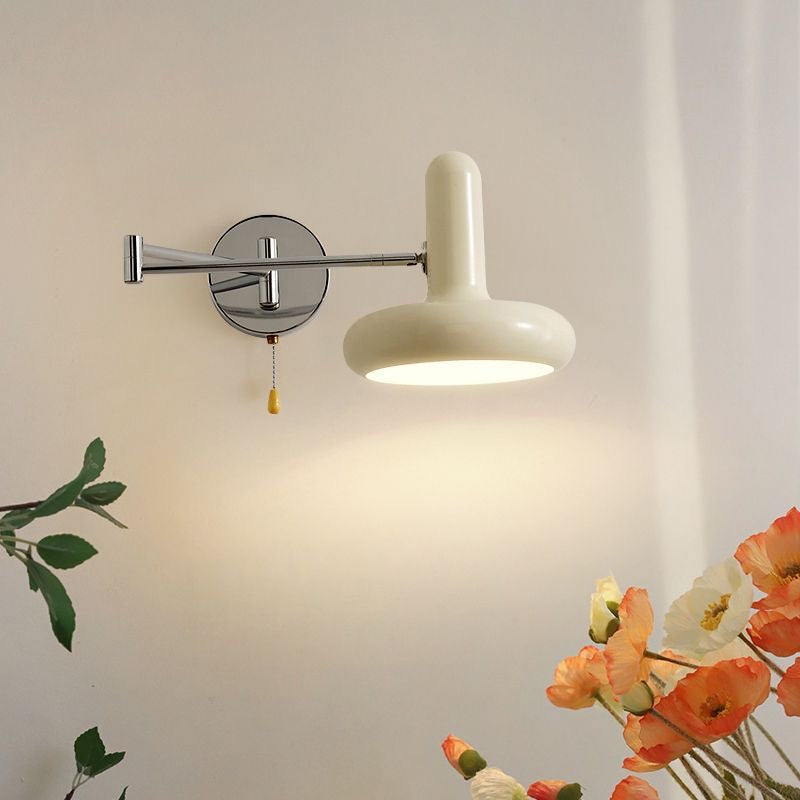 Modern White Bauhaus Adjustable Angle Swing Arm Wall Lamp -Homdiy