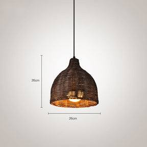 Rattan Bamboo Basket Dining Room Pendant Light -Homdiy