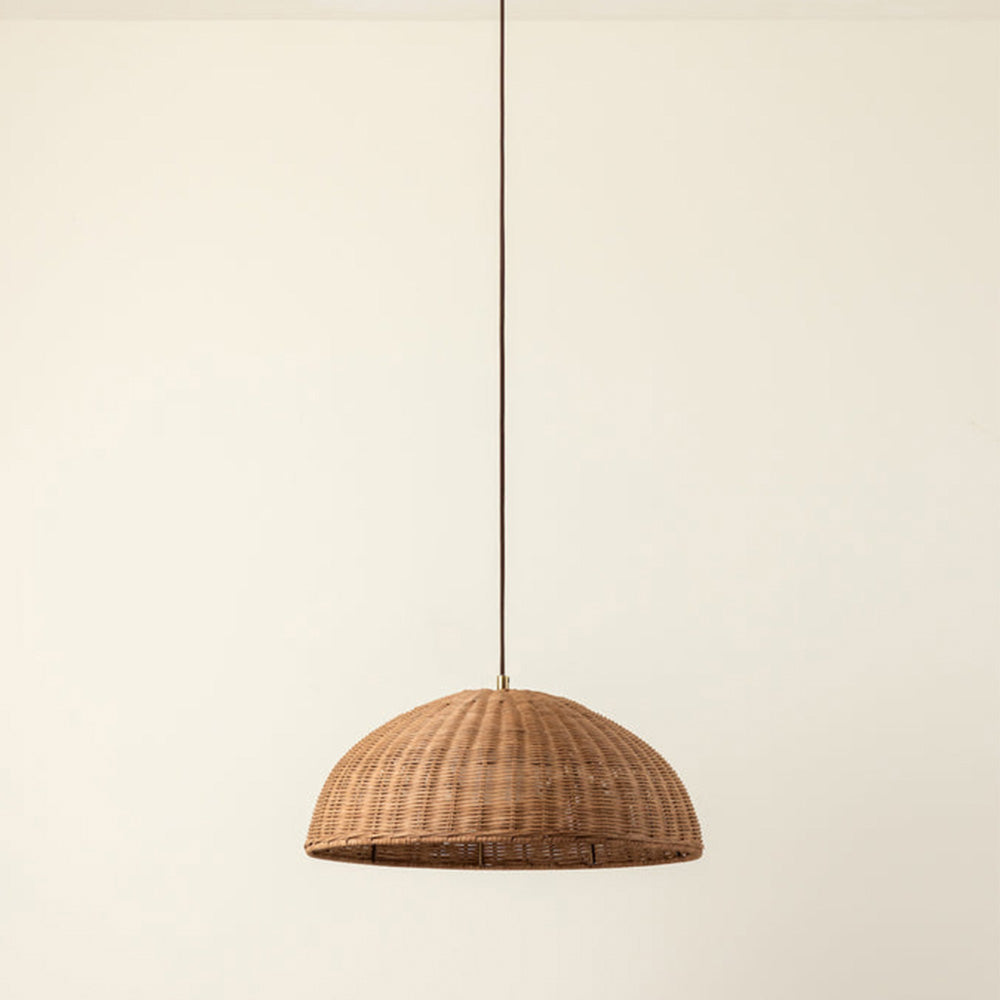 Simple Rattan Dome Pendant Light -Homdiy